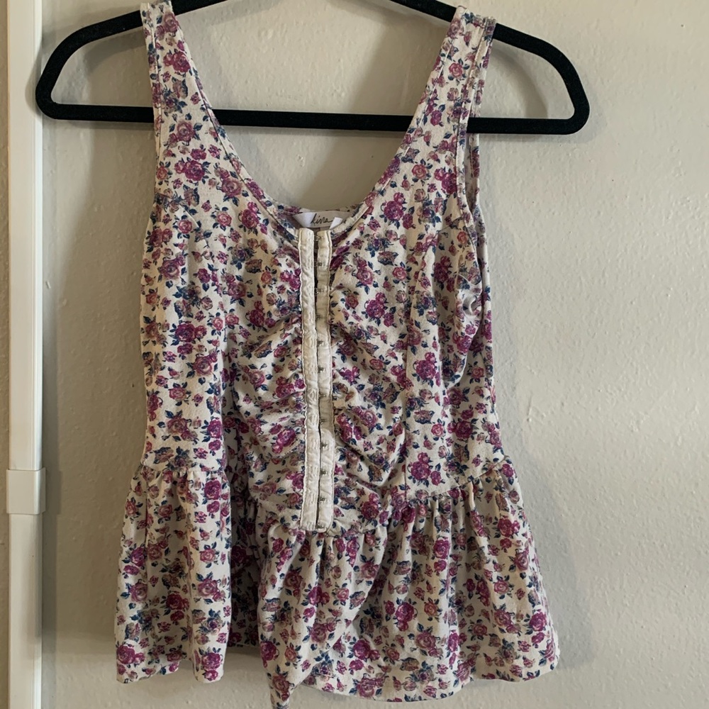 Kirra peplum floral bustier style top
